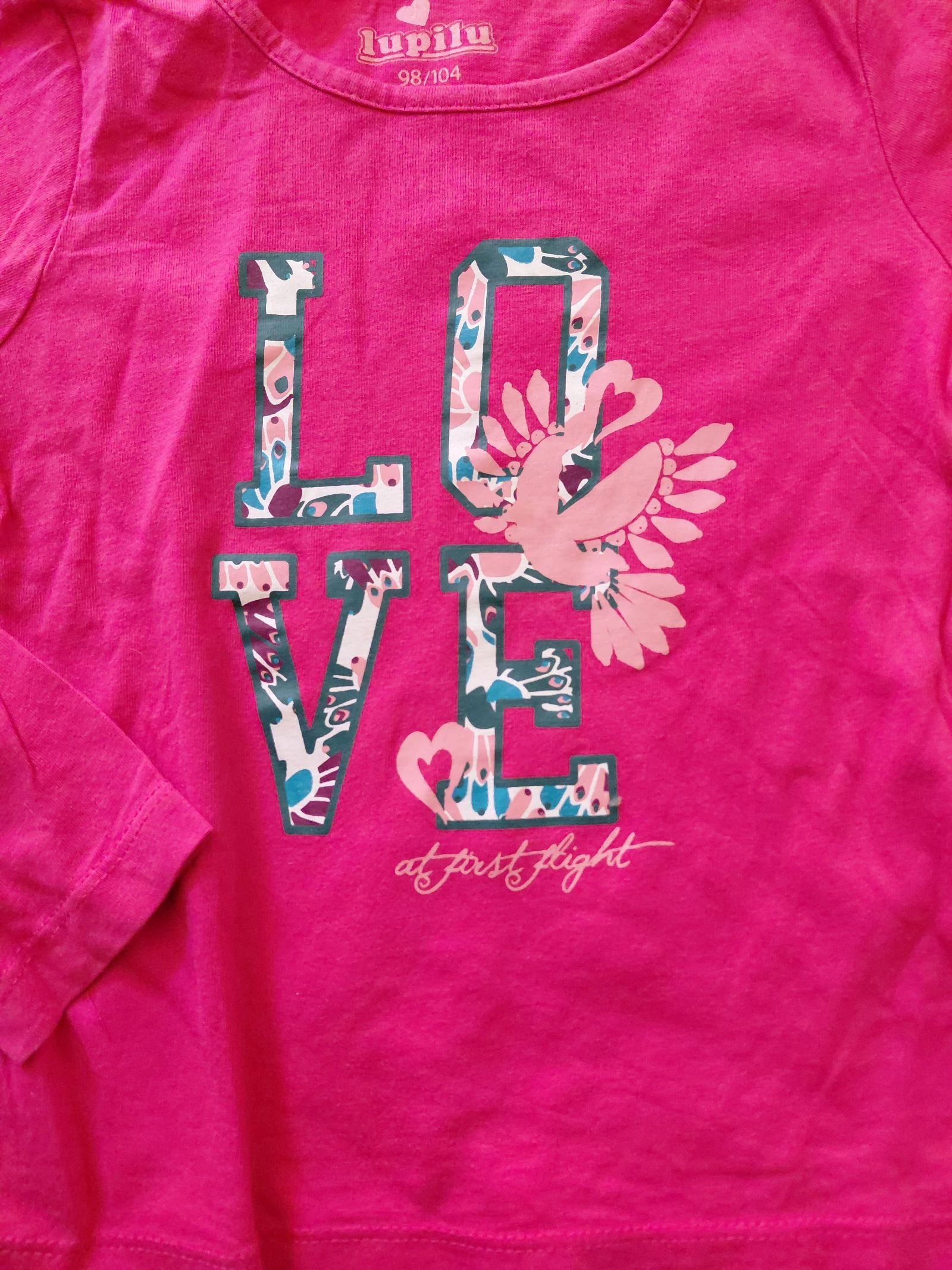 T-shirt manches longues rose fuchsia lupilu 4 ans  – photo 2